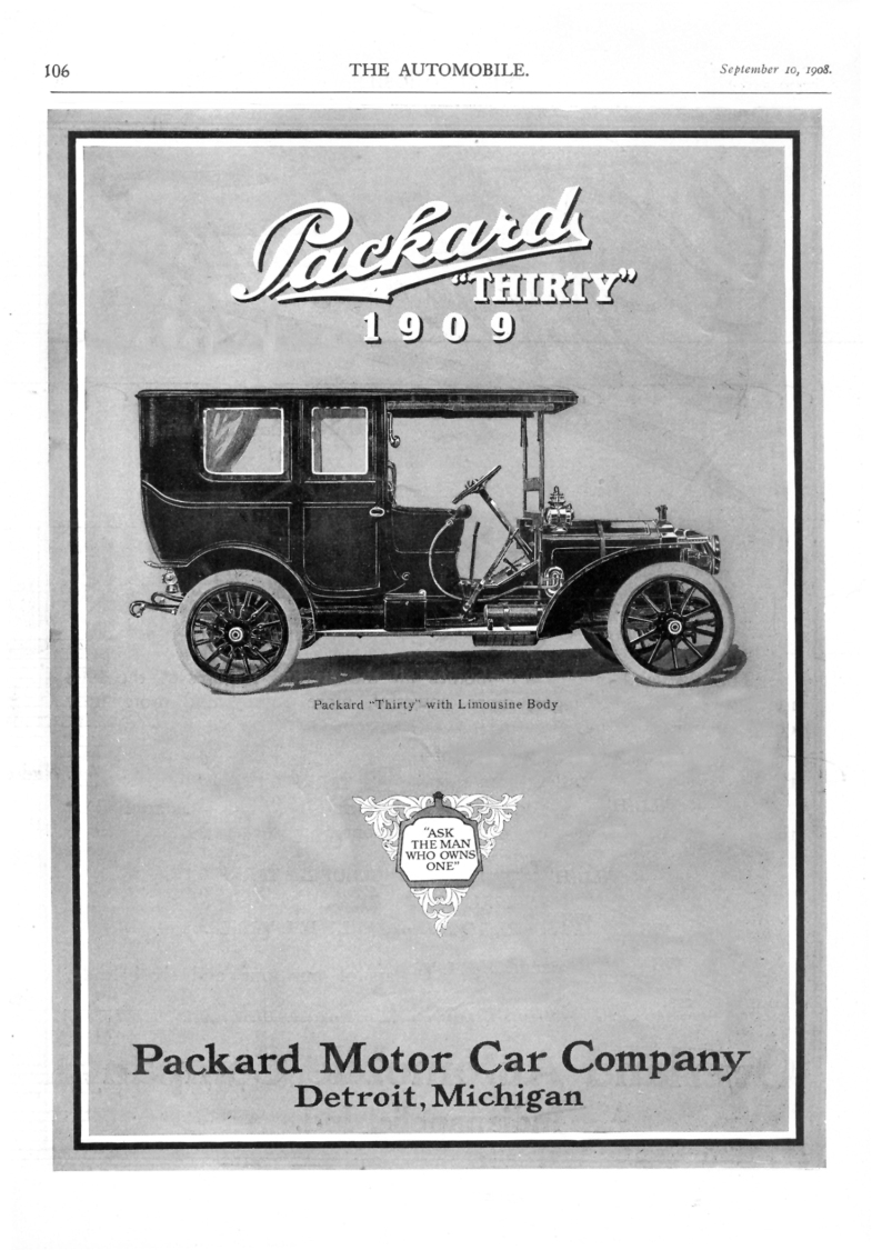 1909 Packard Auto Advertising